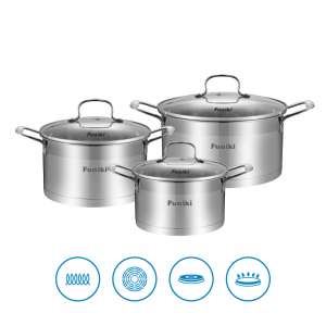 Bộ nồi inox 5 đáy Funiki HBNS551 (Size 16, 20, 24cm)
