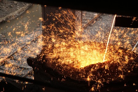 San pham cua lo cao Khu lien hop gang thep Hoa Phat ra lo